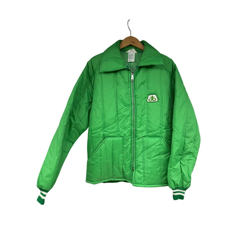 Vintage Carpenter Uniform Co Pioneer Seed Quilted Puffer Jacket Green Mens M